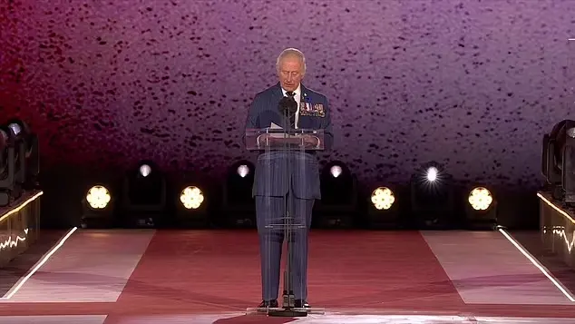 In another moving moment tonight, the King used a keynote speech on the day Britain celebrated the end of war in Europe 80 years ago to call for greater efforts towards global peace