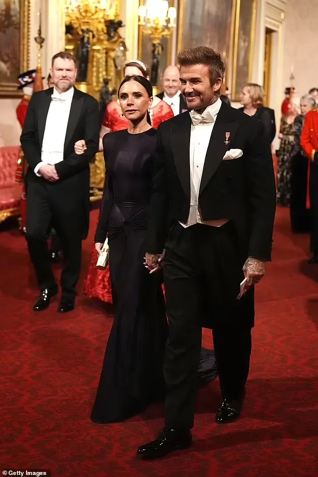 David and Victoria pictured together at a State Banquet during the Amir of Qatar's visit in December