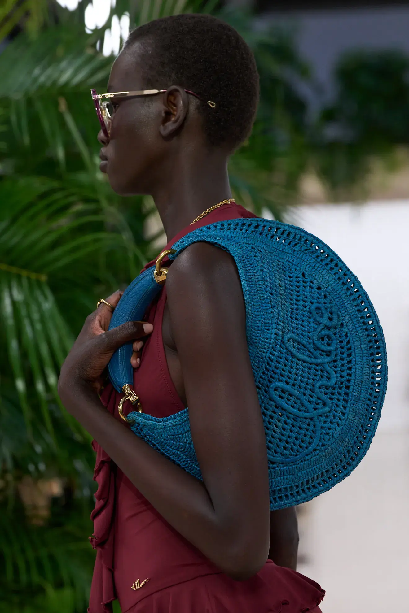 Model wears chloe handbag on catwalk
