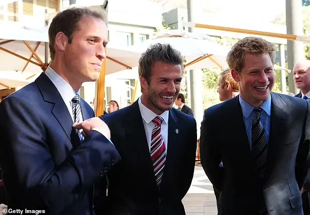 The sports star is long known to have links with the royal family - but after years of what is believed to be a closer friendship, the Beckhams are understood to have fallen out with Prince Harry and Meghan Markle, in a 'spat' which seemingly dates back to 2018. David pictured with William and Harry in 2010