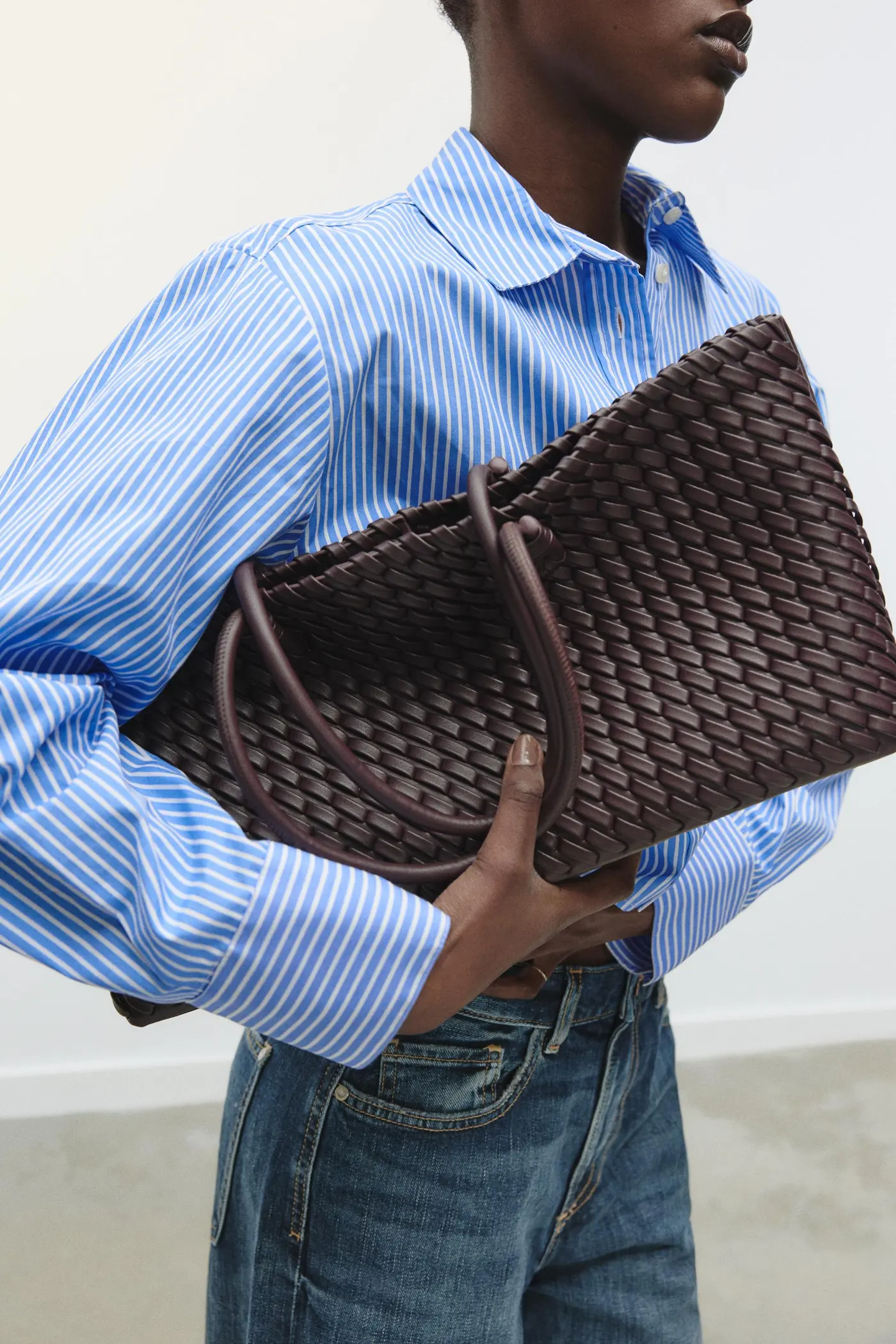 Elongated Woven Shopper