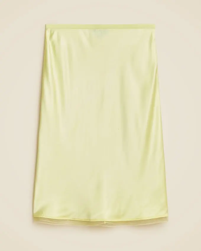 Gwen Knee-Length Slip Skirt in Viscose Charmeuse