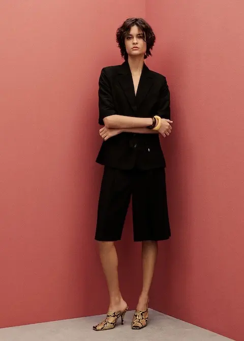 MANGO, Linen-Blend Suit Bermuda Shorts