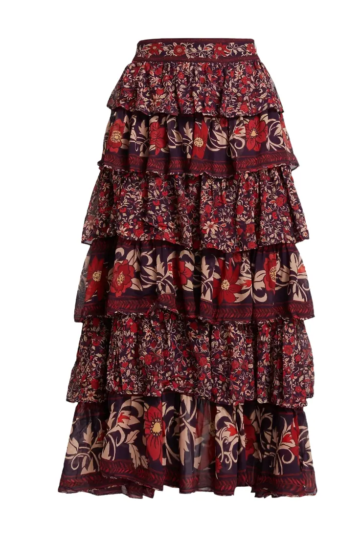 Farm Rio, Chelsea Garden Ruffled Maxi Skirt