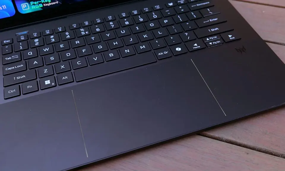 The Acer Predator Triton 14 AI's haptic touchpad also supports stylus input with up to 4,096 levels of pressure sensitivity.