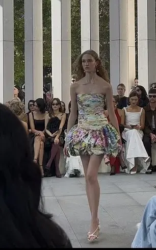 Pictured: A model wears the design at the AFW 2025 Aje runway show