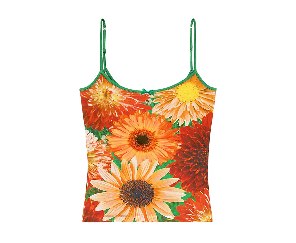 Tank top with graphic of flowers