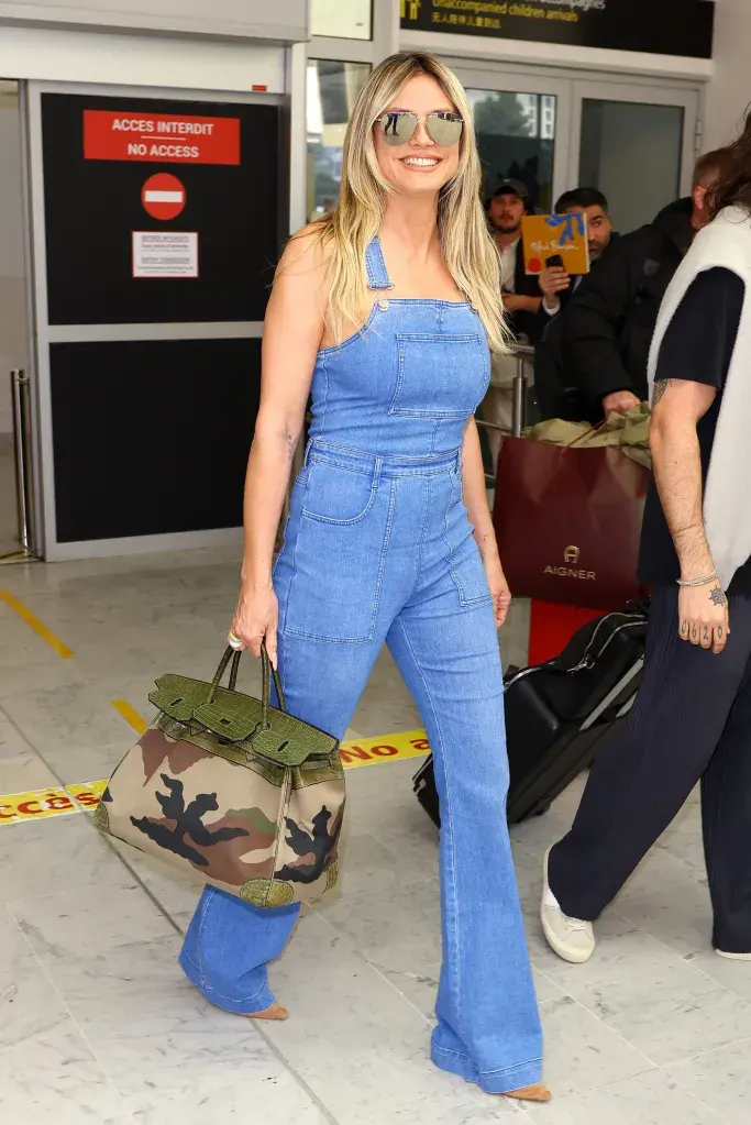 Heidi Klum is seen at Nice Airport during the 78th Cannes Film Festival.