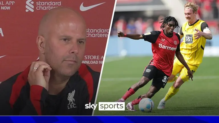 Liverpool head coach Arne Slot discusses who could replace Trent Alexander-Arnold at Liverpool.