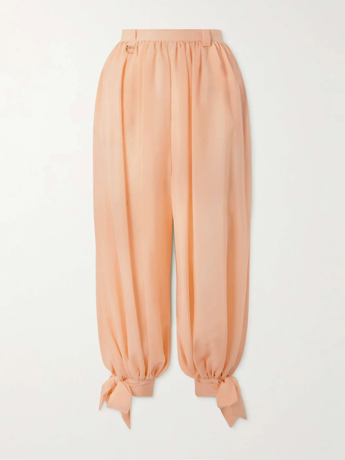 Pleated Silk-Charmeuse Tapered Pants