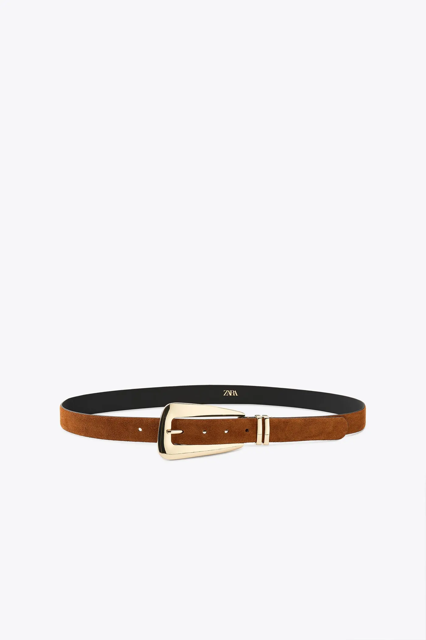 Split Leather Belt With Large Buckle