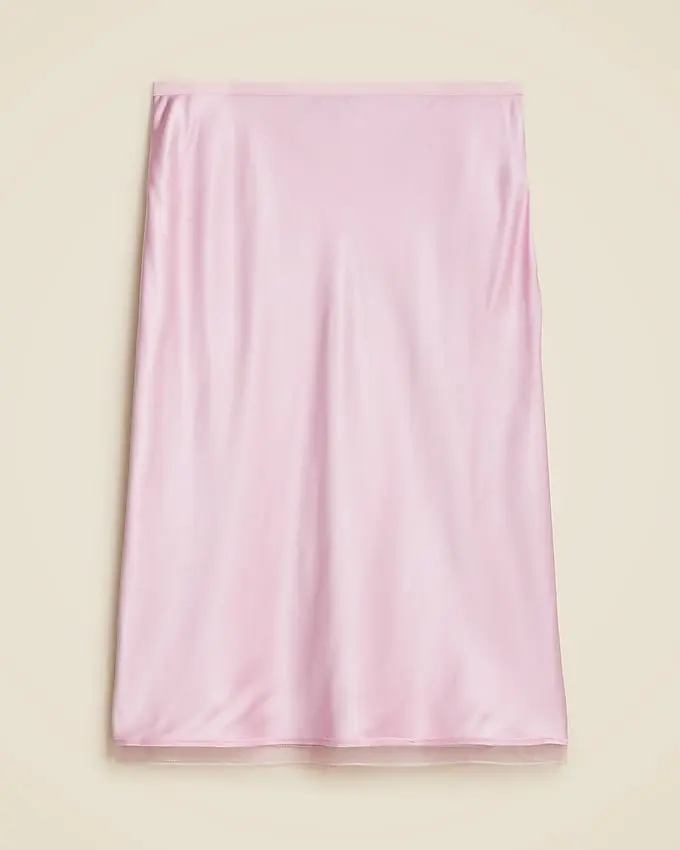 Gwen Knee-Length Slip Skirt in Viscose Charmeuse