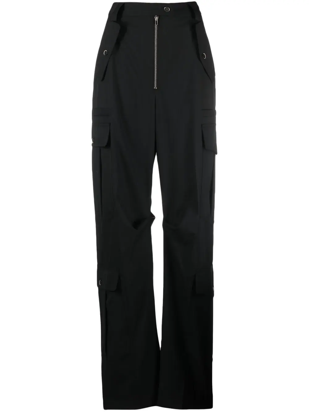 Wide-Leg Crepe Cargo Trousers | 32