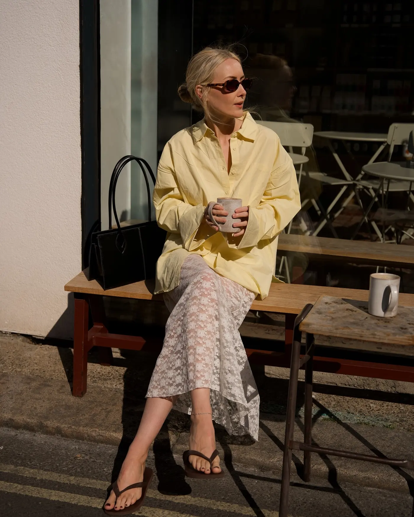 woman wears lace skirt