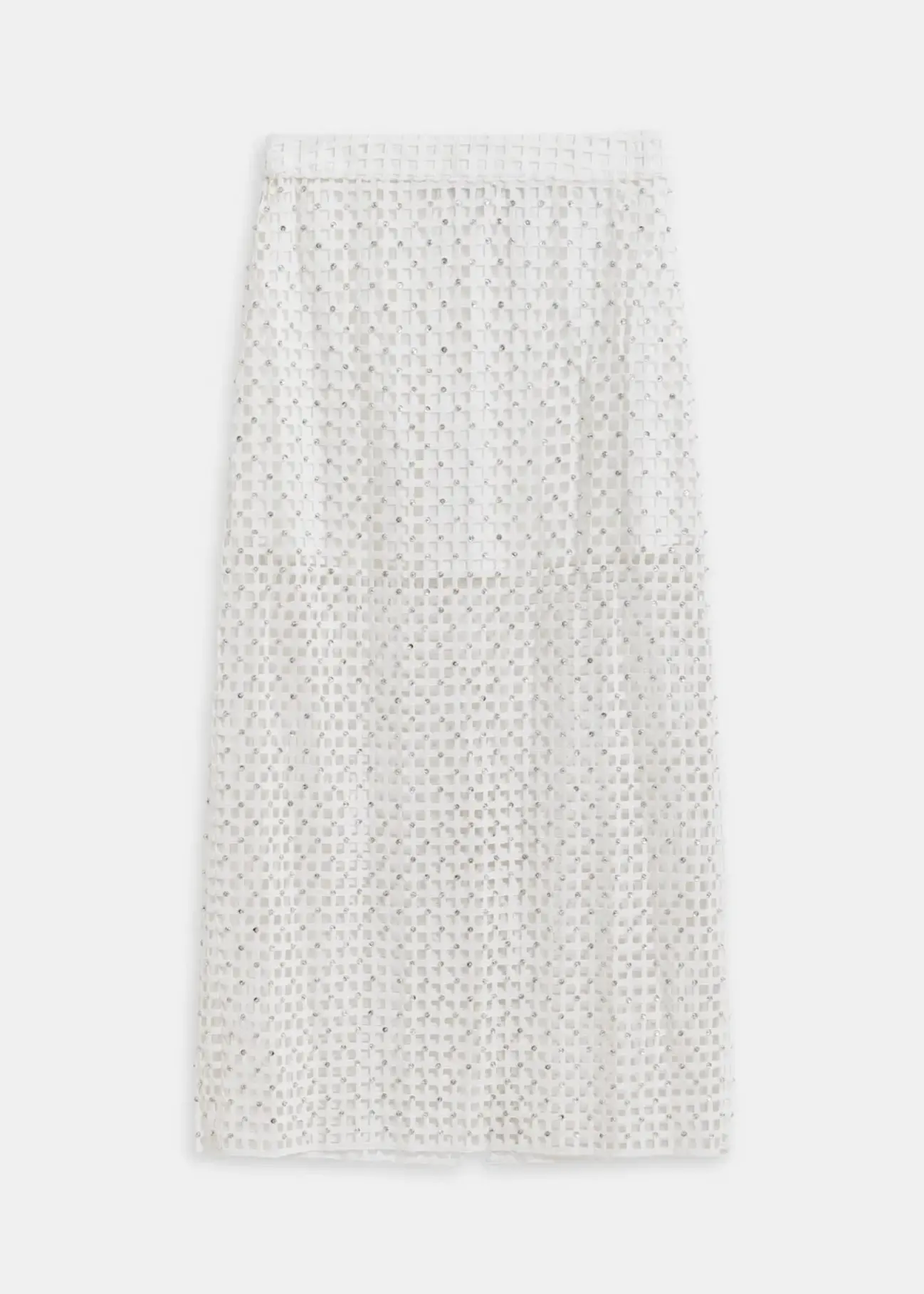 Essentiel Antwerp, White Mesh Skirt With Bead Embellishments