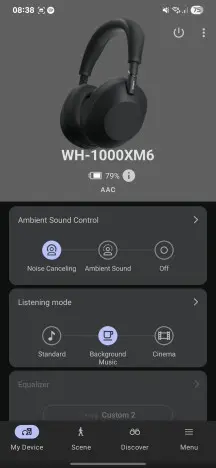 Sony app screenshots - Sony WH-1000XM6 hands-on review
