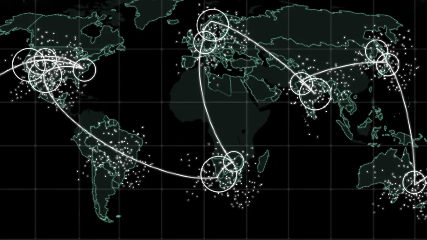 Connected world map