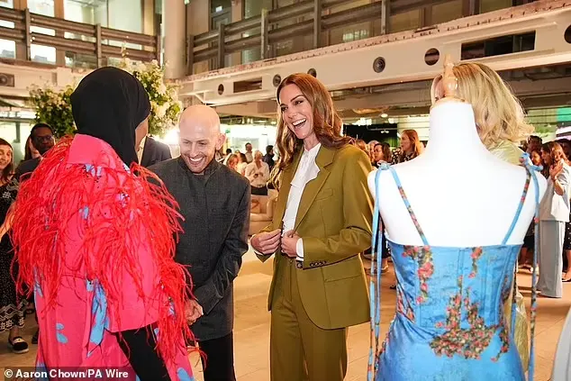 The Princess beamed as she took in works created by designers who were honoured at the awards