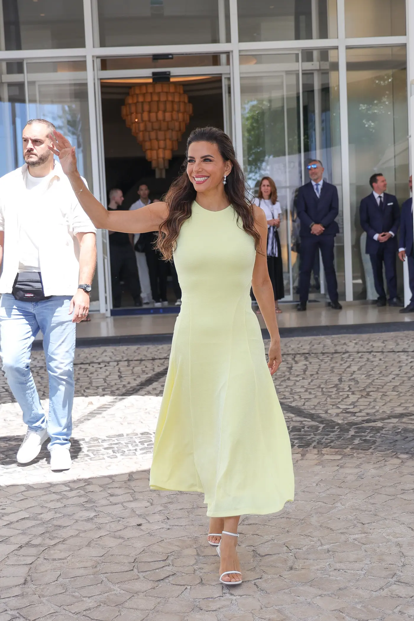 Eva Longoria steps out on the Croisette in Cannes.