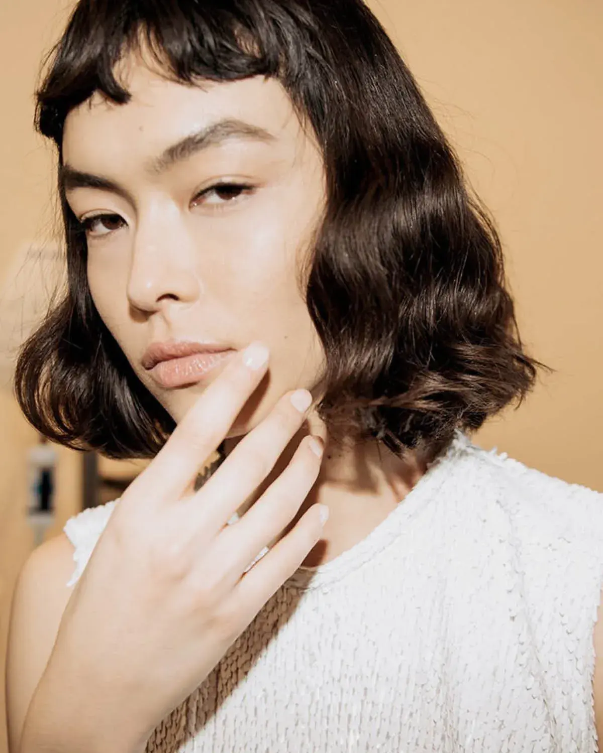 white nail polish at helmut lang by jinsoon choi
