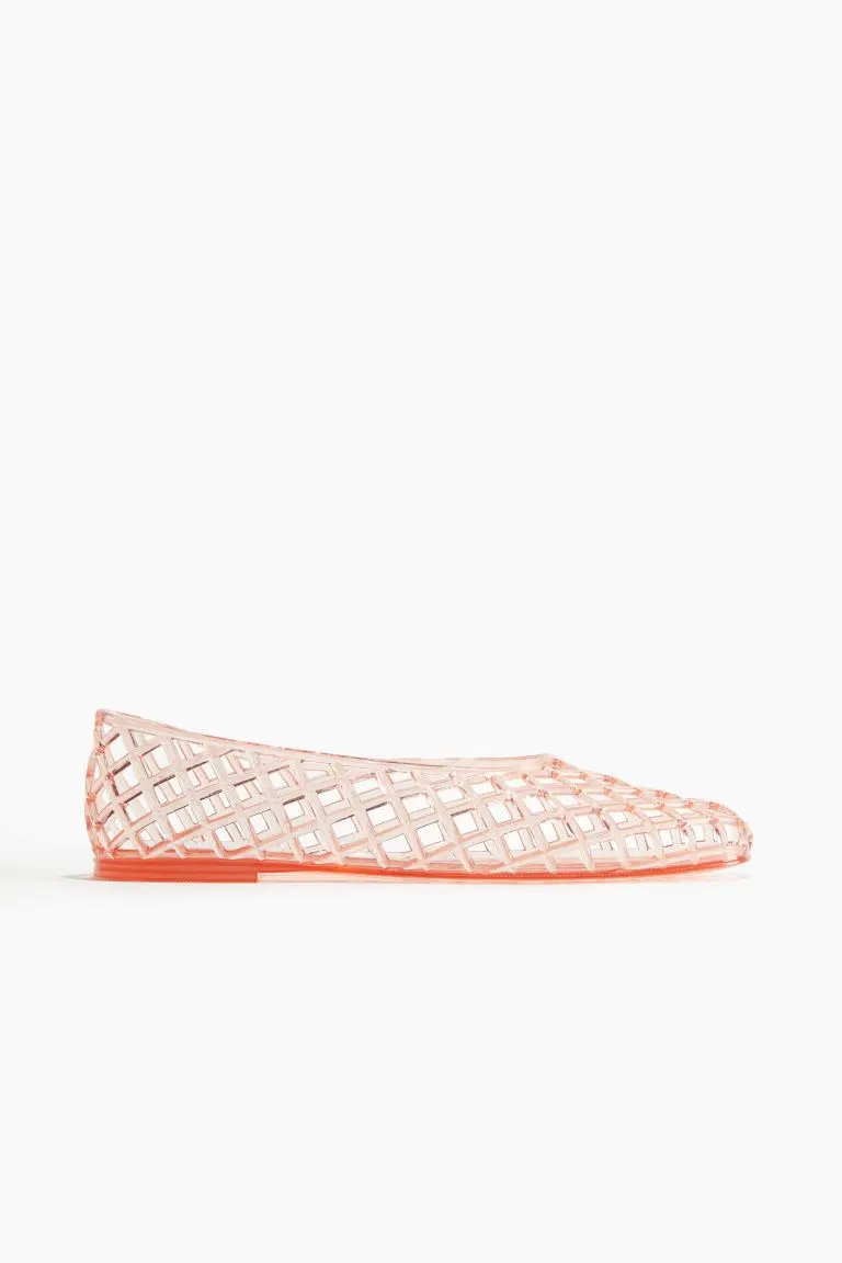 Plastic Mesh Ballet Flats