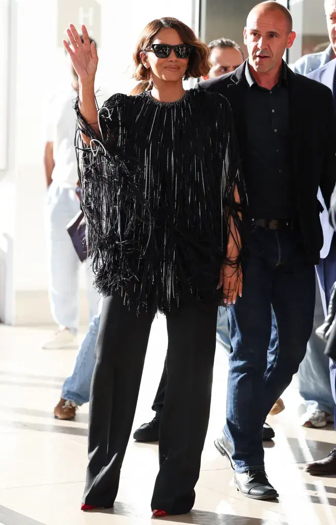 Halle Berry arrives for a dinner with fellow members of the jury at the Grand Hyatt Cannes Hotel Martinez.
