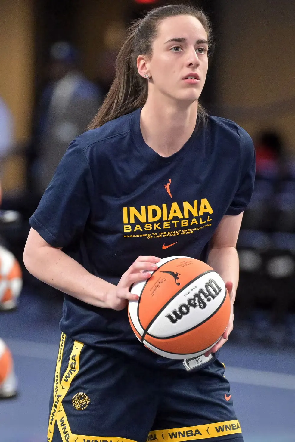 college park, georgia may 10: caitlin clark #22 of the indiana fever warms up prior to a wnba preseason game against the atlanta dream on may 10, 2025 at gateway center arena in college park, georgia. note to user: user expressly acknowledges and agrees that, by downloading and or using this photograph, user is consenting to the terms and conditions of the getty images license agreement. (photo by paras griffin/getty images)