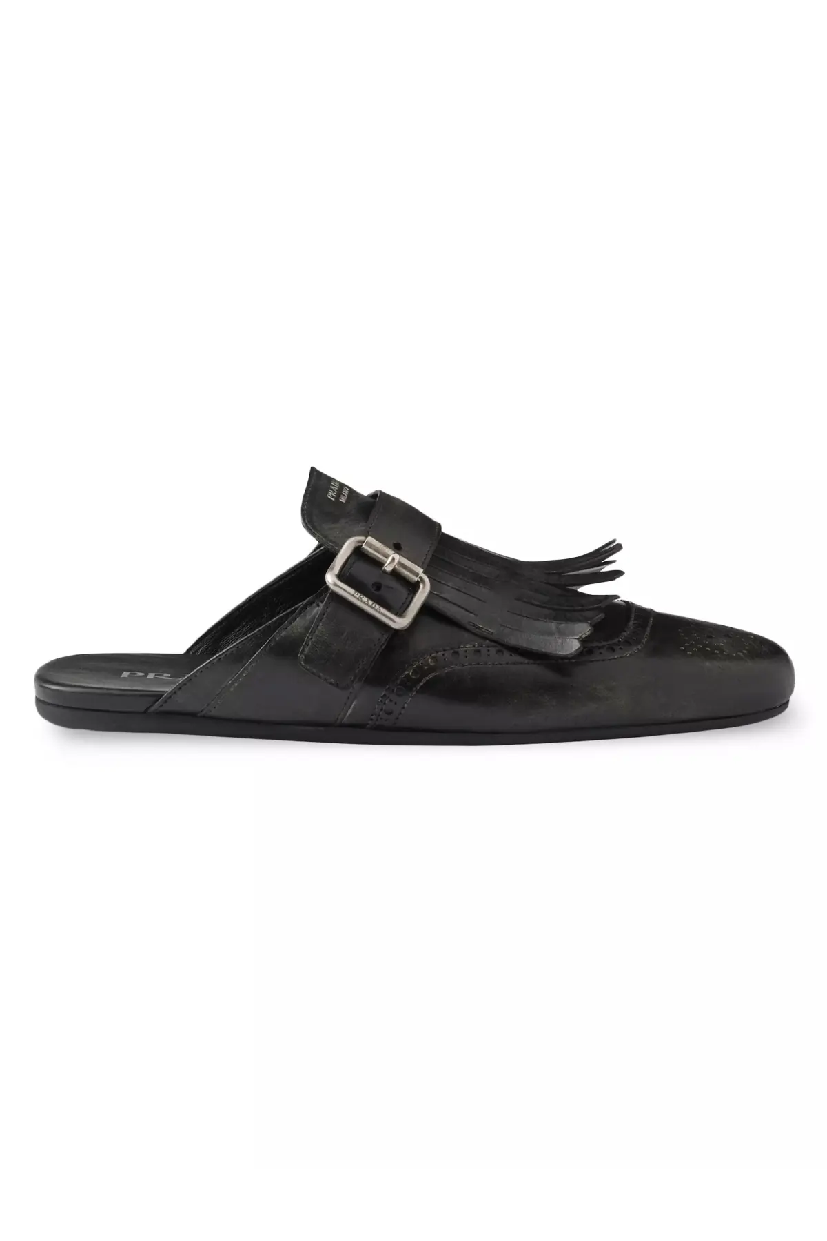 PradaShuffle Fringed Leather Mules