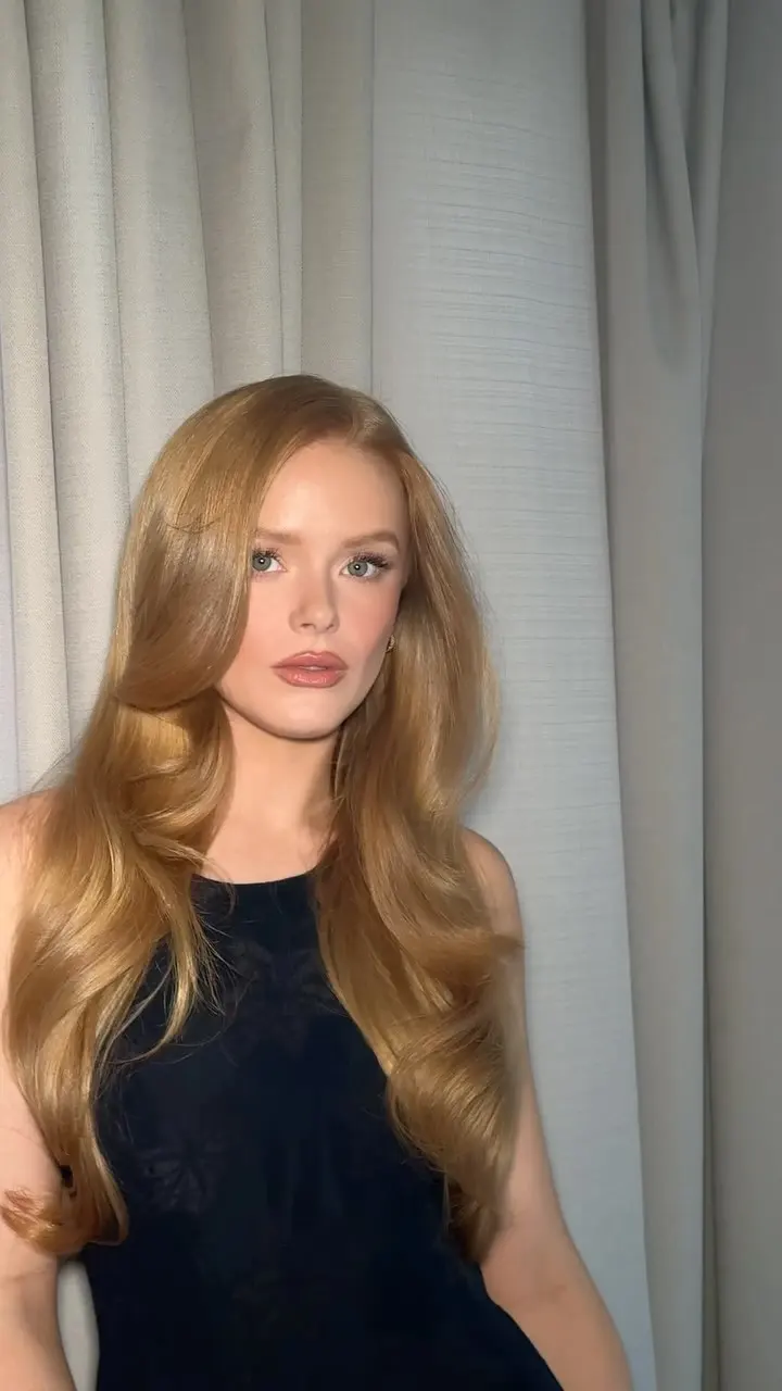 Abbey Cowen with golden blonde hair colour