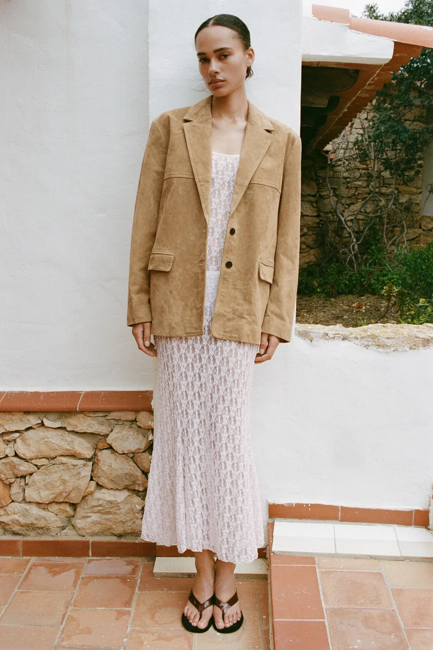 ZARA, Long Lace Skirt