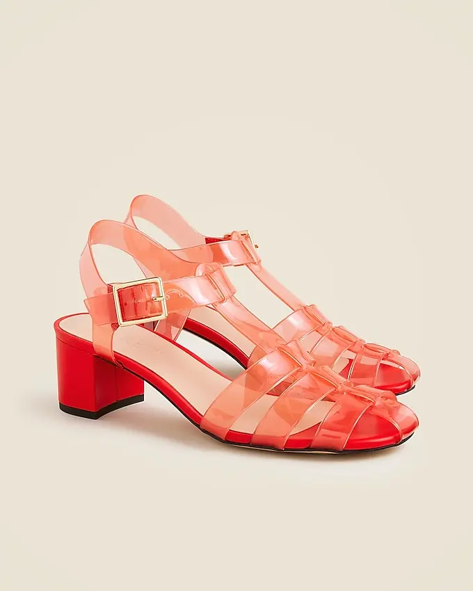 Jelly Block-Heel Sandals