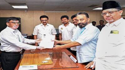 Kamal Haasan submits nomination for Rajya Sabha, solidifying his political influence in Tamil Nadu.