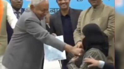 Nitish Kumar Removes Woman's Hijab at Event; Opposition Raises Concerns About His Mental Health