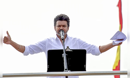 Vijay honors MGR's legacy during his first rally in Puducherry, commending the public for their support.