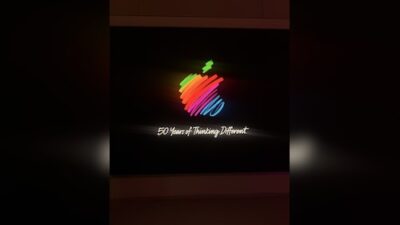 Apple marks its 50th anniversary with the launch of a mural at Apple BKC, Mumbai, highlighting sound and visuals.