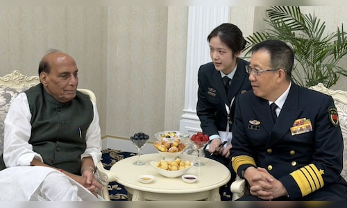 Rajnath Singh Holds Meeting with Chinese Defence Minister Dong Jun in Bishkek During SCO Gatherings