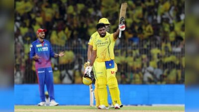 Samson's century and Mhatre's half-century lead CSK to a total of 212/2 against DC.