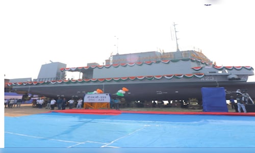 Titagarh Rail Systems' division unveils fourth diving support vessel A23 for the Indian Navy.