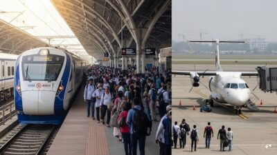 Vande Bharat Trains Surpass Air Travel: Rail Passenger Growth Soars 34% as Flight Numbers Decline in FY26