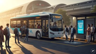 Delhi Metro Launches Hydrogen-Powered Shuttle Bus Services Today: Details on Routes, Fares, and Timings
