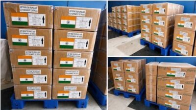 India dispatches initial shipment of Ebola medical supplies to Africa CDC in response to WHO emergency alert.