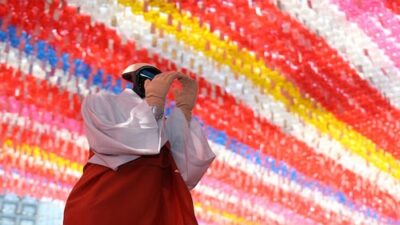 Introducing Gabi: South Korea's inaugural robot monk receives Buddhist ordination at a temple in Seoul.