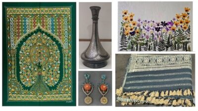 PM Modi Presents Muga Silk Stole and Rogan Art to UAE President During 5-Nation Tour - View Photos