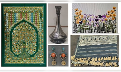 PM Modi Presents Muga Silk Stole and Rogan Art to UAE President During 5-Nation Tour - View Photos