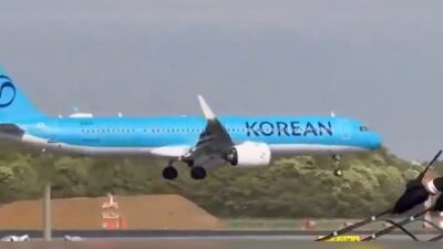 Video: Korean Air Flight Shakes During Landing Attempt at Narita Airport