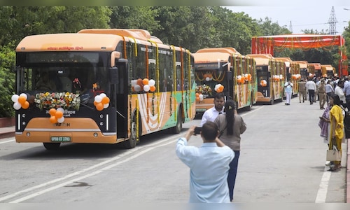 CM Yogi Adityanath launches 45 electric buses to enhance access to Jewar airport.