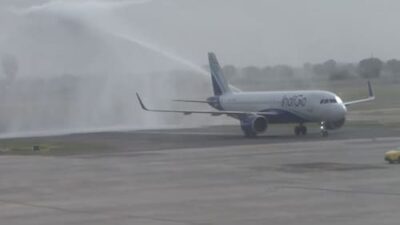Jewar Airport in Noida Launches Commercial Flights with First IndiGo Arrival from Lucknow | Watch Now