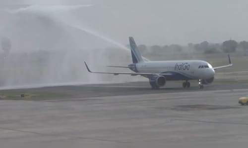 Jewar Airport in Noida Launches Commercial Flights with First IndiGo Arrival from Lucknow | Watch Now