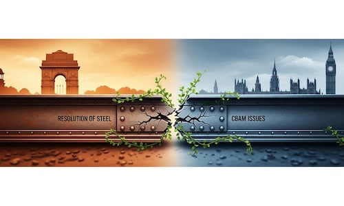 Steel resolution and CBAM challenges hinder implementation of India-UK trade agreement, say sources.