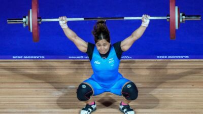 Bindyarani Devi secures bronze in the women’s 58kg weightlifting event at the 2026 Commonwealth Games.
